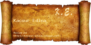 Kacsur Edina névjegykártya