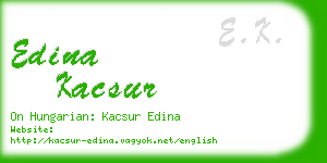 edina kacsur business card